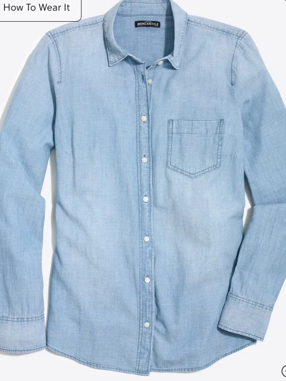 NWT J. Crew Light Blue Denim Button-Down Shirt